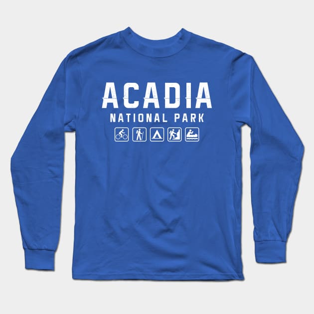 Acadia National Park, Maine Long Sleeve T-Shirt by npmaps